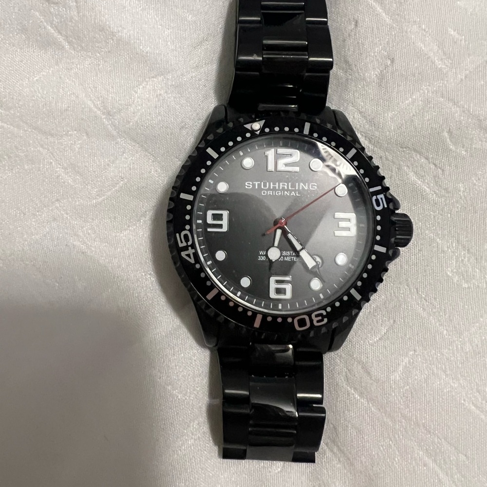 Stuhrling Original Black and Silver Watch
